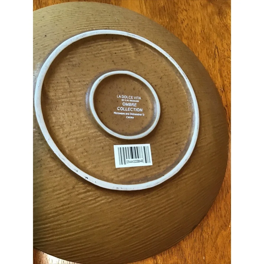 Ombre Dinner and Dessert Plates La Dolce Vita Collection Tan Blush White Artsy